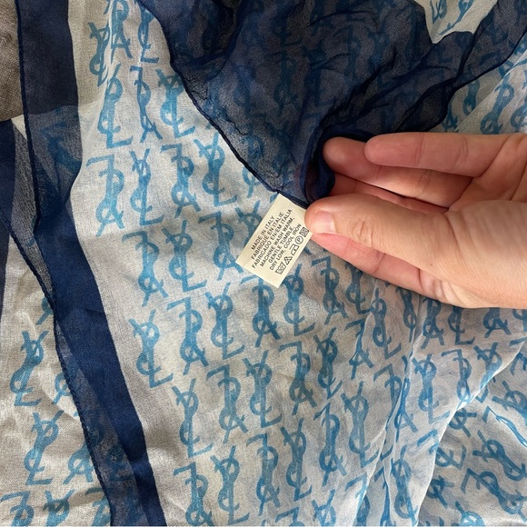 Vintage 100% polyester long rectangular YSL scarf - Picture 5 of 8